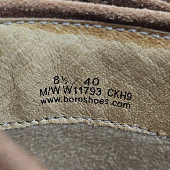 Born Mid Calf Boot Womens 8.5 Cognac Brown Suede Pull On Riding Rustic Fall - Picture 15 of 16